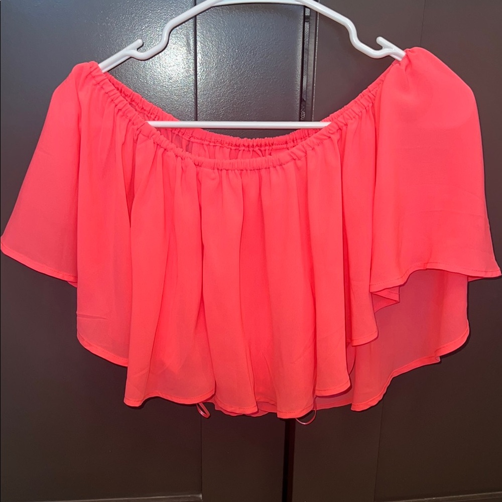Vibrant Pink Off-Shoulder Blouse